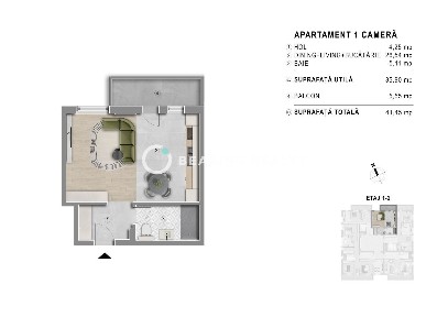 0% comision | Garsoniera | Proiect boutique langa metrou Berceni