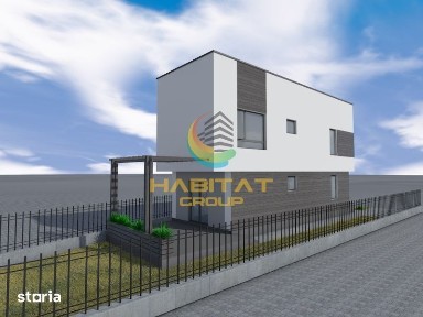 Vilă modernă P+1E - Design cubist, teren generos, încălzire în pardose
