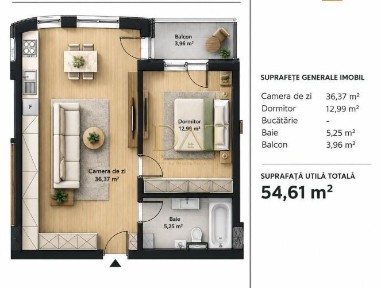 Apartament 2 camere | semifinisat | BLOC NOU | Zona Sopor