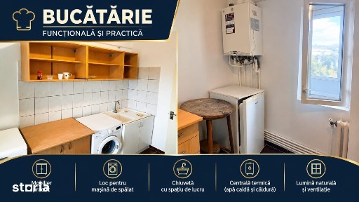 Apartament 1 camera D, 34 mp, bl 1982, Podu de Fier
