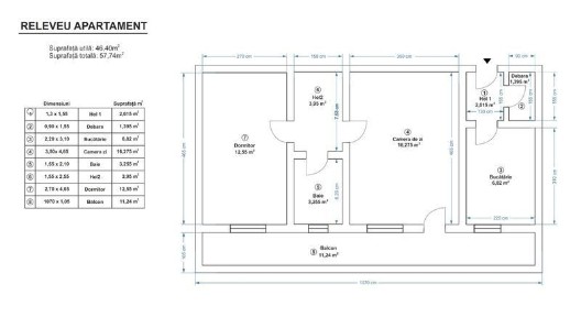 Vand apartament 2 camere LA GRI - IDEAL pentru amenajat