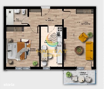 Vânzare Apartament 2 camere 57 mp bloc 2026 - Metrou Berceni Popești L