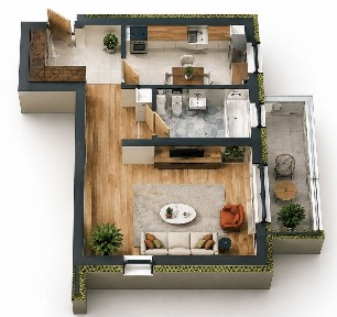 Garsonieră 41,68 mp utili + balcon | Mansardă | COMISION 0% | Sânpetru