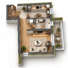 Garsonieră 41,68 mp utili + balcon | Sânpetru, Str. Libertății