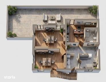 Spatiu/Biroul tau cu terasa de 70 mp, la doi pasi de Azur