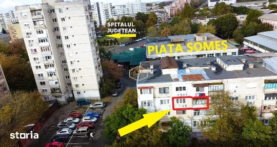 Etaj 3 | Apartament decomandat cu 2 camere | Piata Somes