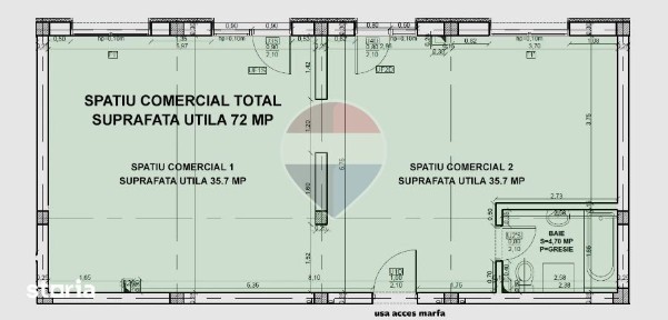 Spațiu comercial de 72mp de închiriat în zona Hipodrom 3