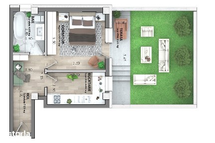 ASTORIA RESIDENCE - Apartament 1 camera 34 m curte 25 m Lunca Cetatuii