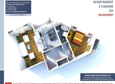Apartament 2 camere Nicolina 2 Scoala 40, 56 metri, etaj 2 Cod:163526