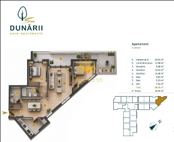 110 mp finisat Intre lacuri, str. Dunarii| Bloc 2023| Comison 0% !