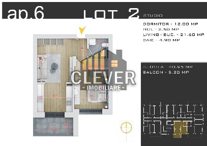 Studio Spațios 44mp -Zona Pallady-Încălzire Pardoseală-Bonus Parcare