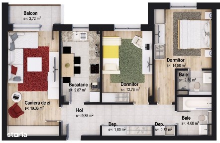 Apartament cu 3 camere Lior by Casa Nobel